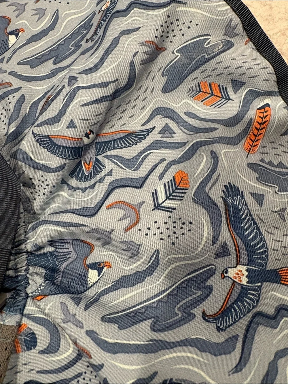 Lightweight  Sun Dry Ages 6-12 Blue Bird-Print Sun Hat with Chin Strap